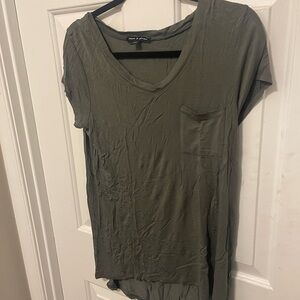 Olive Green Women's V Neck Top